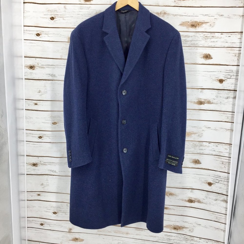 Jos. A. Bank Men's Wool Overcoat Jacket navy blue